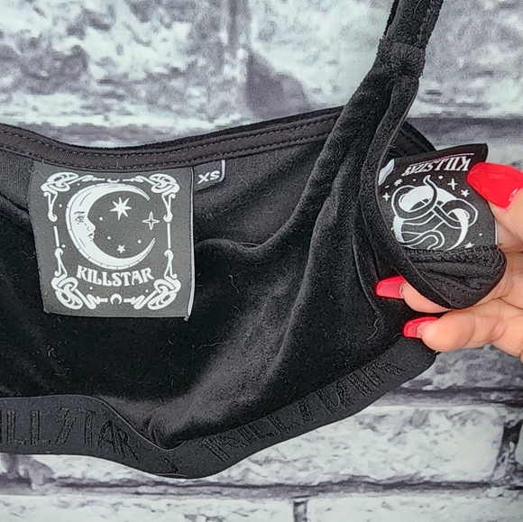 Killstar Black Velvet Bralette - XS - Picture 2 of 3